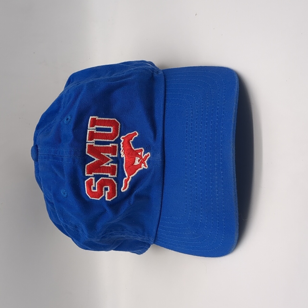 SMU Mustangs Block Letter Logo Baseball Cap Dad Hat Nike Dri-Fit Heritage86 Blue
